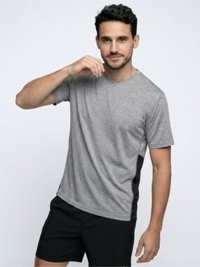 Men's Heather Grey Short Sleeve Performance Tee - Crew Neck